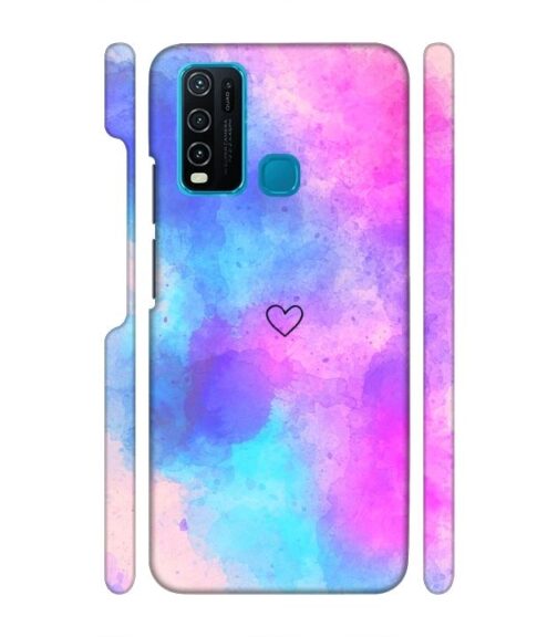 lineart of heart with smokie color Vivo Y30 Mobile Cover