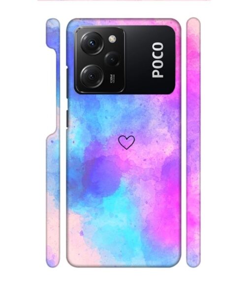 lineart of heart with smokie color Poco X5 Pro (5G) Mobile Cover