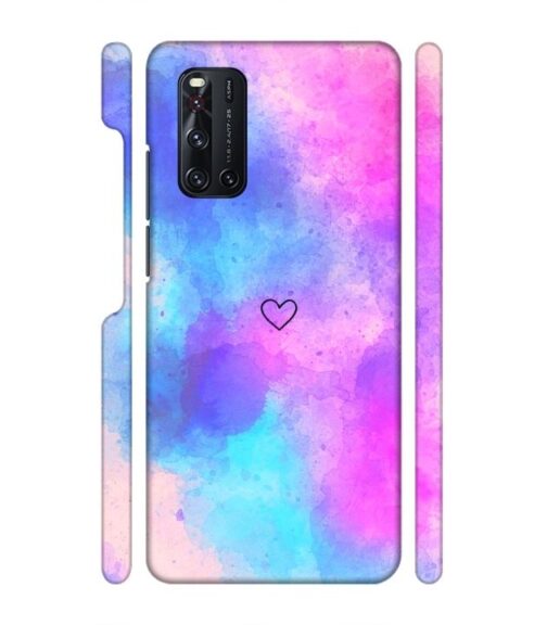 lineart of heart with smokie color Vivo V19 Mobile Cover