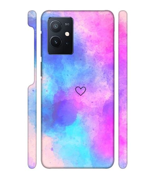 lineart of heart with smokie color iQOO Z6 Mobile Cover
