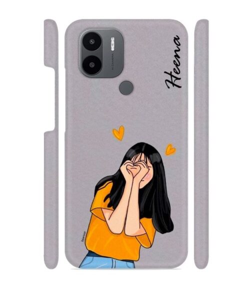 Girl with Customize text Poco C50 Mobile Cover