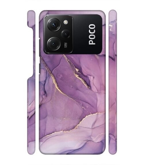 Purple marvel Texture with gold sparkle Poco X5 Pro (5G) Mobile Cover