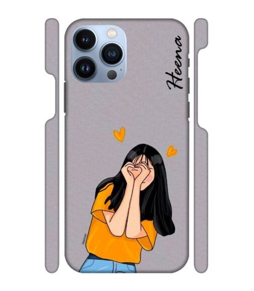 Girl with Customize text iPhone 13 Pro Max Mobile Cover