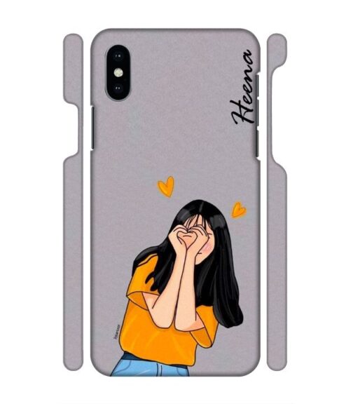 Girl with Customize text iPhone X Mobile Cover