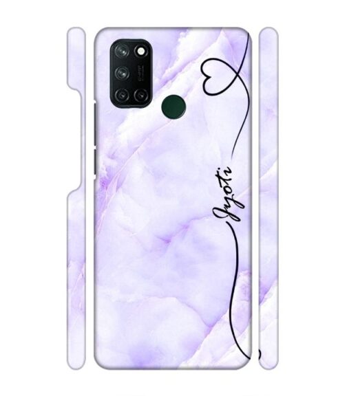 Purple Texture with Customize text Realme 7i Mobile Cover