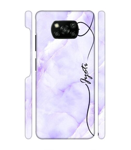 Purple Texture with Customize text Poco X3 Mobile Cover