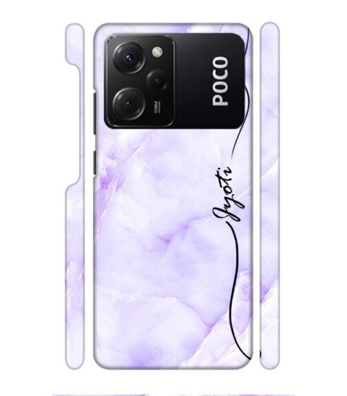 Purple Texture with Customize text Poco X5 Pro (5G) Mobile Cover
