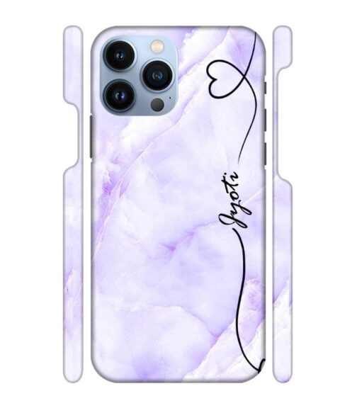 Purple Texture with Customize text iPhone 13 Pro Max Mobile Cover