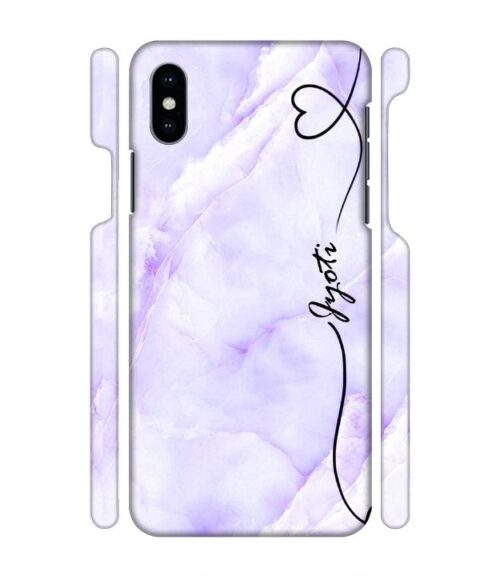 Purple Texture with Customize text iPhone X Mobile Cover