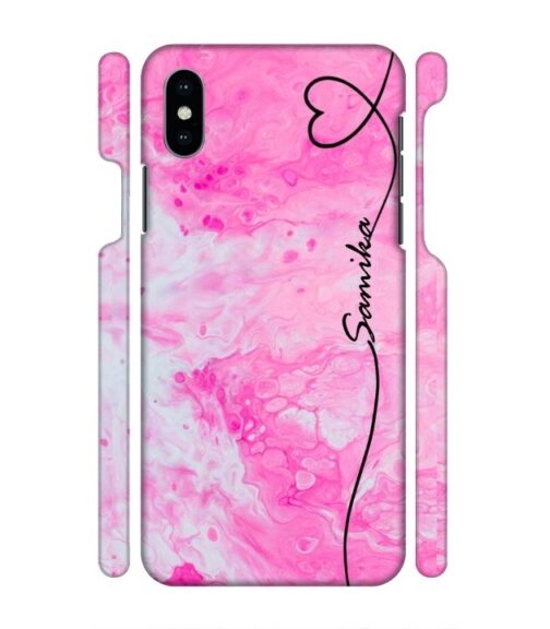 Customize text with pink color abstract painting iPhone X Mobile Cover