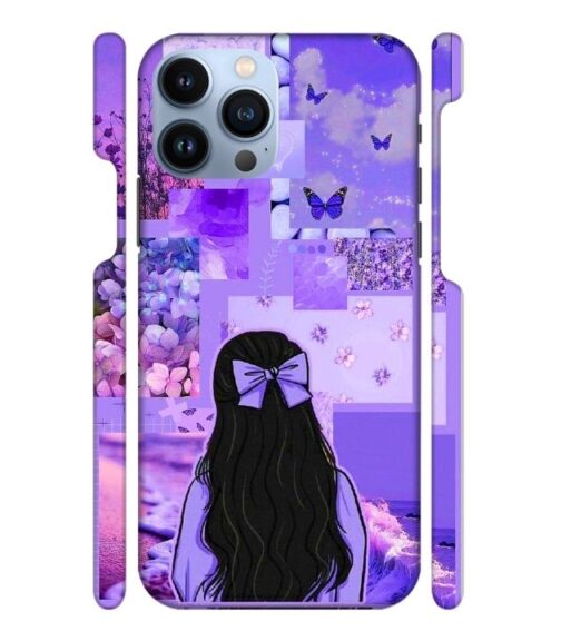 Girl with neon background iPhone 13 Pro Max Mobile Cover