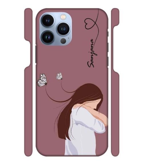 Customize Text with girl iPhone 13 Pro Max Mobile Cover