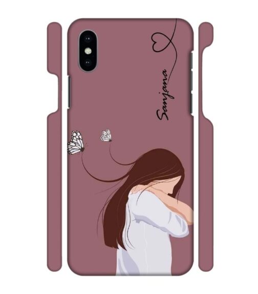 Customize Text with girl iPhone X Mobile Cover