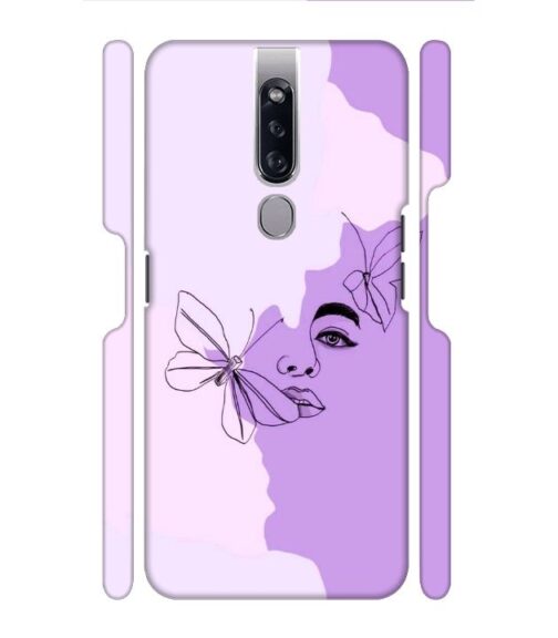 Face sketch with butterfly Oppo F11 Mobile Cover