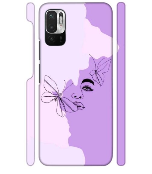 Face sketch with butterfly Redmi Note 10 T 5G Mobile Cover