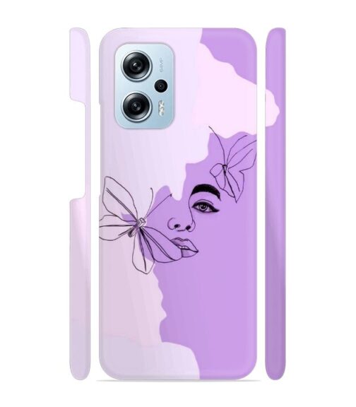 Face sketch with butterfly Redmi K50i 5G Mobile Cover