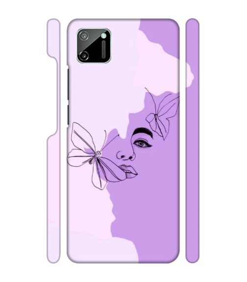 Face sketch with butterfly Realme C11 Mobile Cover