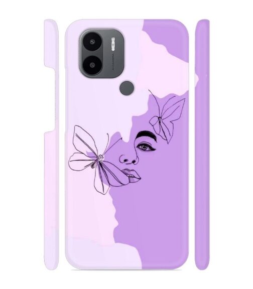 Face sketch with butterfly Poco C50 Mobile Cover