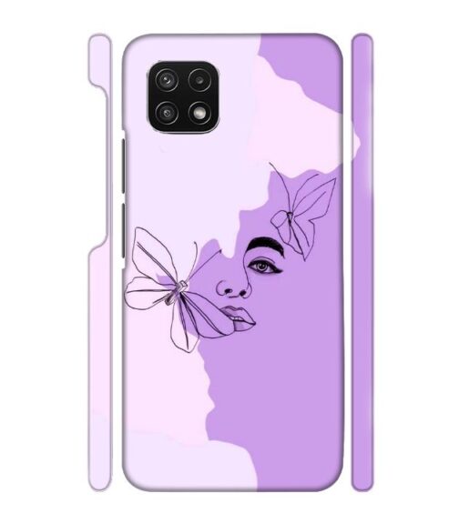 Face sketch with butterfly Samsung Galaxy A22 (5G) Mobile Cover
