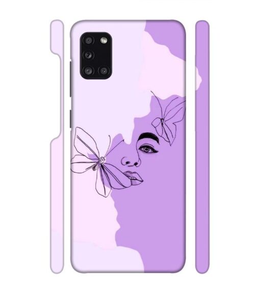 Face sketch with butterfly Samsung Galaxy A31 Mobile Cover