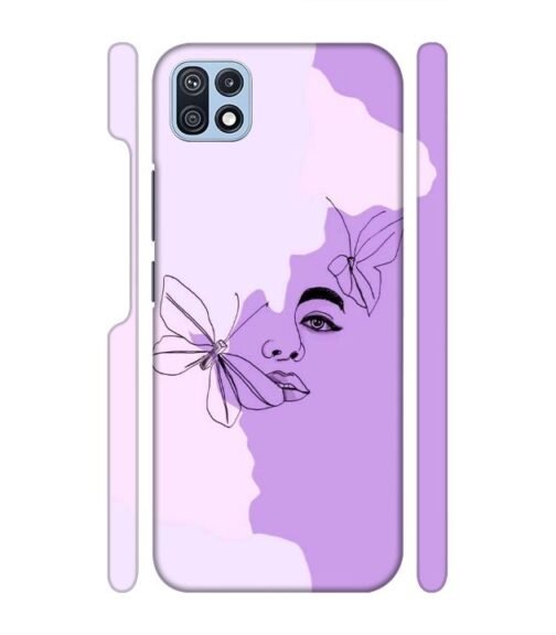 Face sketch with butterfly Samsung Galaxy F42 (5G) Mobile Cover