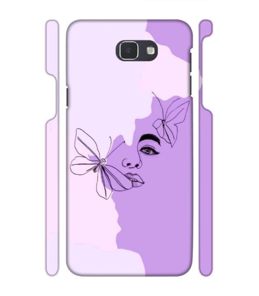 Face sketch with butterfly Samsung Galaxy J7 Prime Mobile Cover