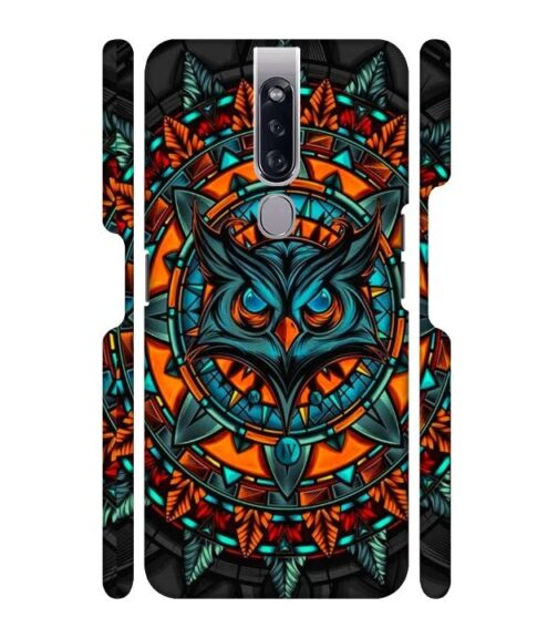 Ai generated owl face graphics Oppo F11 Mobile Cover