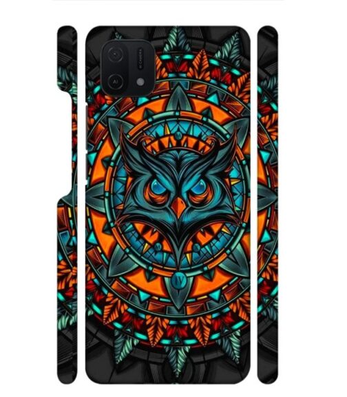 Ai generated owl face graphics Oppo A16 E Mobile Cover