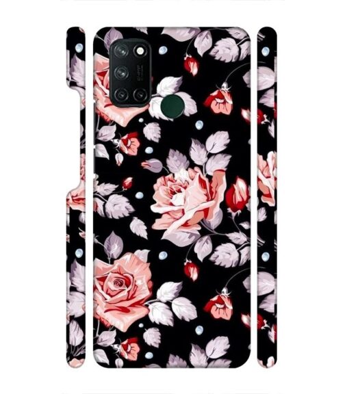 Floral design with black background Realme 7i Mobile Cover