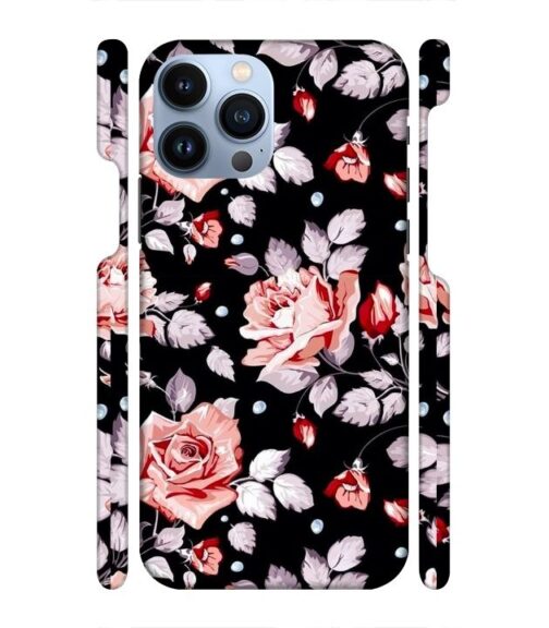 Floral design with black background iPhone 13 Pro Mobile Cover