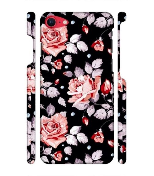 Floral design with black background iPhone SE 2020 Mobile Cover
