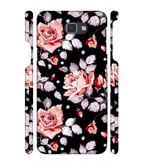 Floral design with black background Samsung Galaxy J7 Prime Mobile Cover