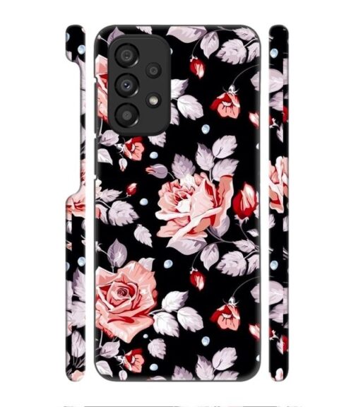 Floral design with black background Samsung Galaxy A53 5G Mobile Cover