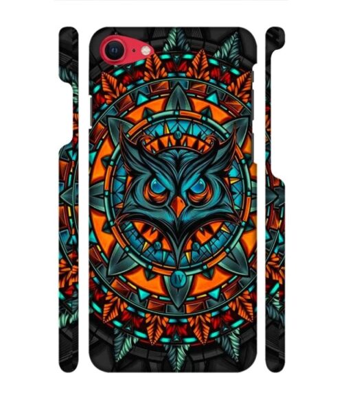 Ai generated owl face graphics iPhone SE 2020 Mobile Cover