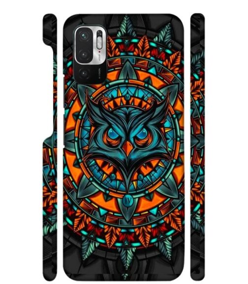 Ai generated owl face graphics Redmi Note 10 T 5G Mobile Cover