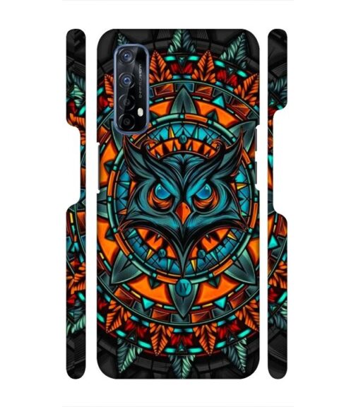 Ai generated owl face graphics Realme 7 Mobile Cover