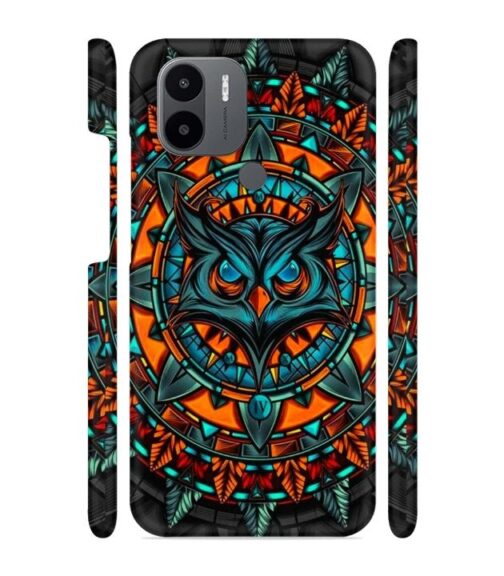 Ai generated owl face graphics Poco C50 Mobile Cover