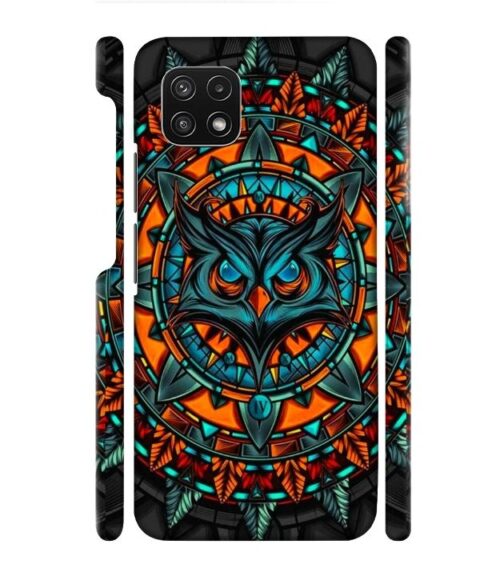 Ai generated owl face graphics Samsung Galaxy A22 (5G) Mobile Cover