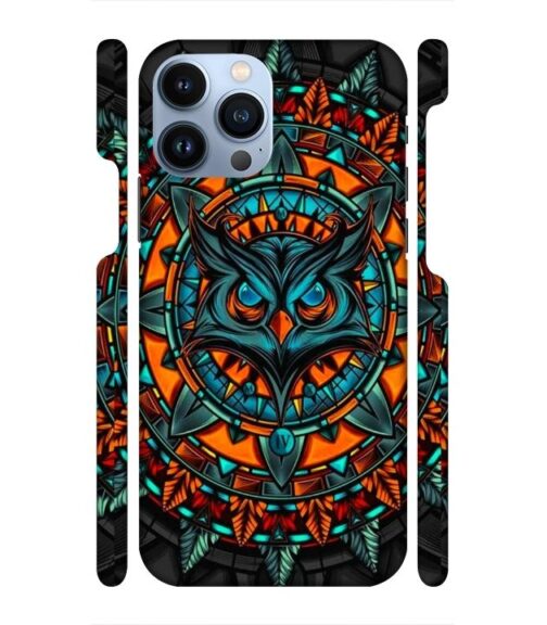 Ai generated owl face graphics iPhone 13 Pro Mobile Cover