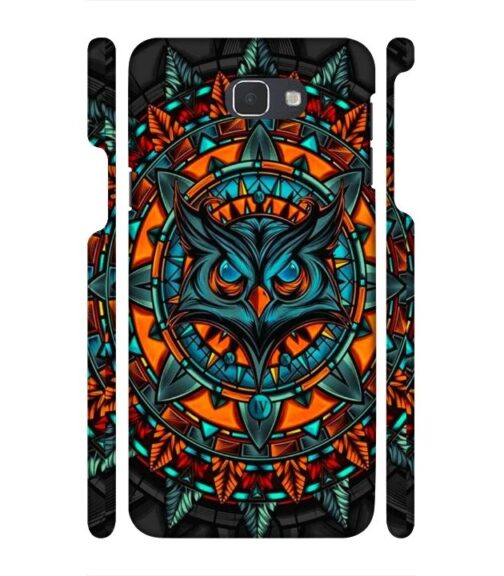 Ai generated owl face graphics Samsung Galaxy J7 Prime Mobile Cover