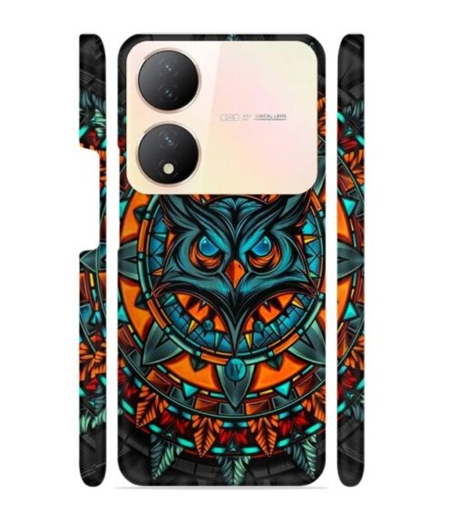 Ai generated owl face graphics Vivo Y100 (5G) Mobile Cover