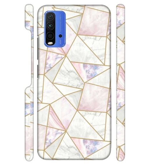Marvel effect with gold line abstract design Redmi 9 Power Mobile Cover