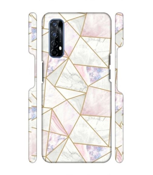 Marvel effect with gold line abstract design Realme 7 Mobile Cover