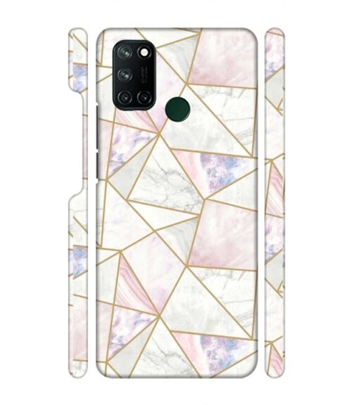 Marvel effect with gold line abstract design Realme 7i Mobile Cover