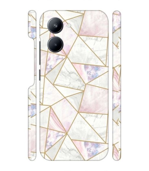 Marvel effect with gold line abstract design Realme C33 Mobile Cover