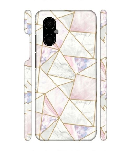 Marvel effect with gold line abstract design Poco M5 5G Mobile Cover