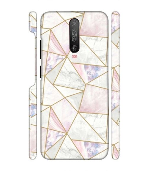 Marvel effect with gold line abstract design Poco X2 Mobile Cover