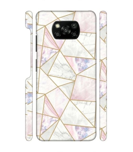 Marvel effect with gold line abstract design Poco X3 Mobile Cover