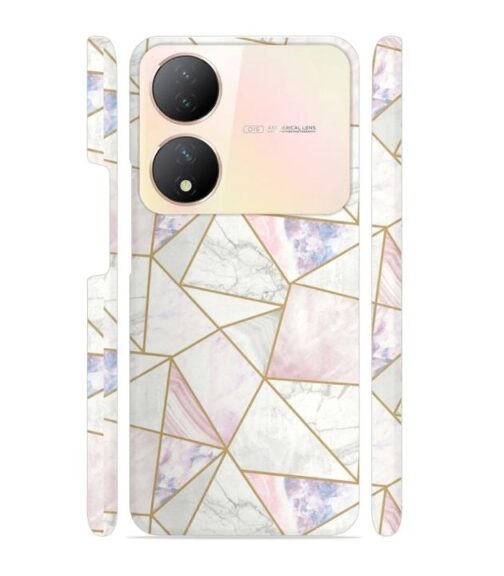 Marvel effect with gold line abstract design Vivo Y100 (5G) Mobile Cover