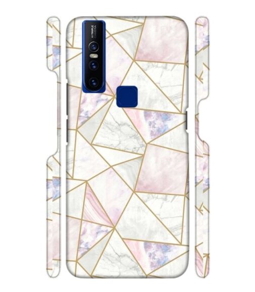 Marvel effect with gold line abstract design Vivo V15 Mobile Cover